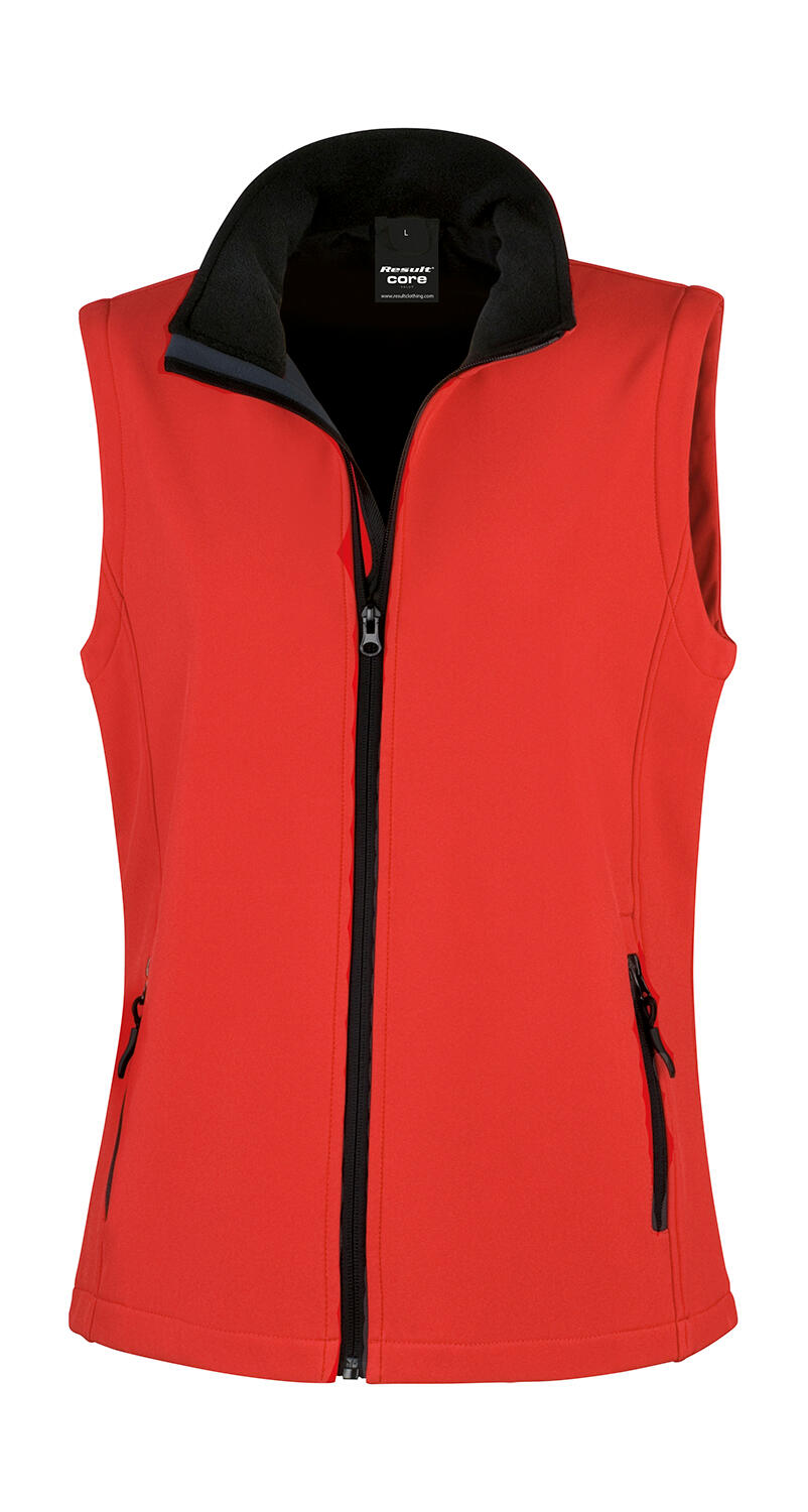 Printbaar softshell vest voor dames - RDBK - Rood/Zwart