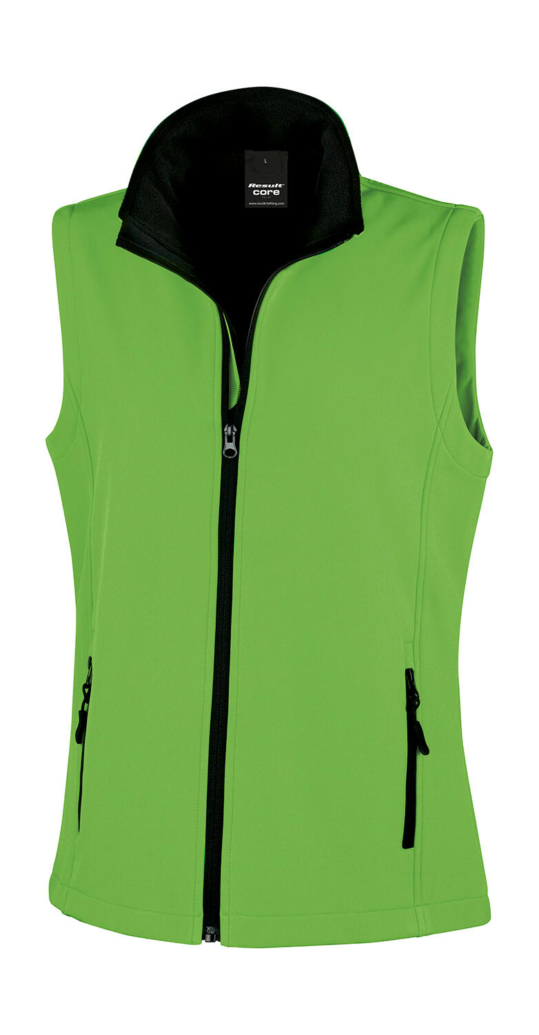 Printbaar softshell vest voor dames - GNBK - Levendig groen/zwart