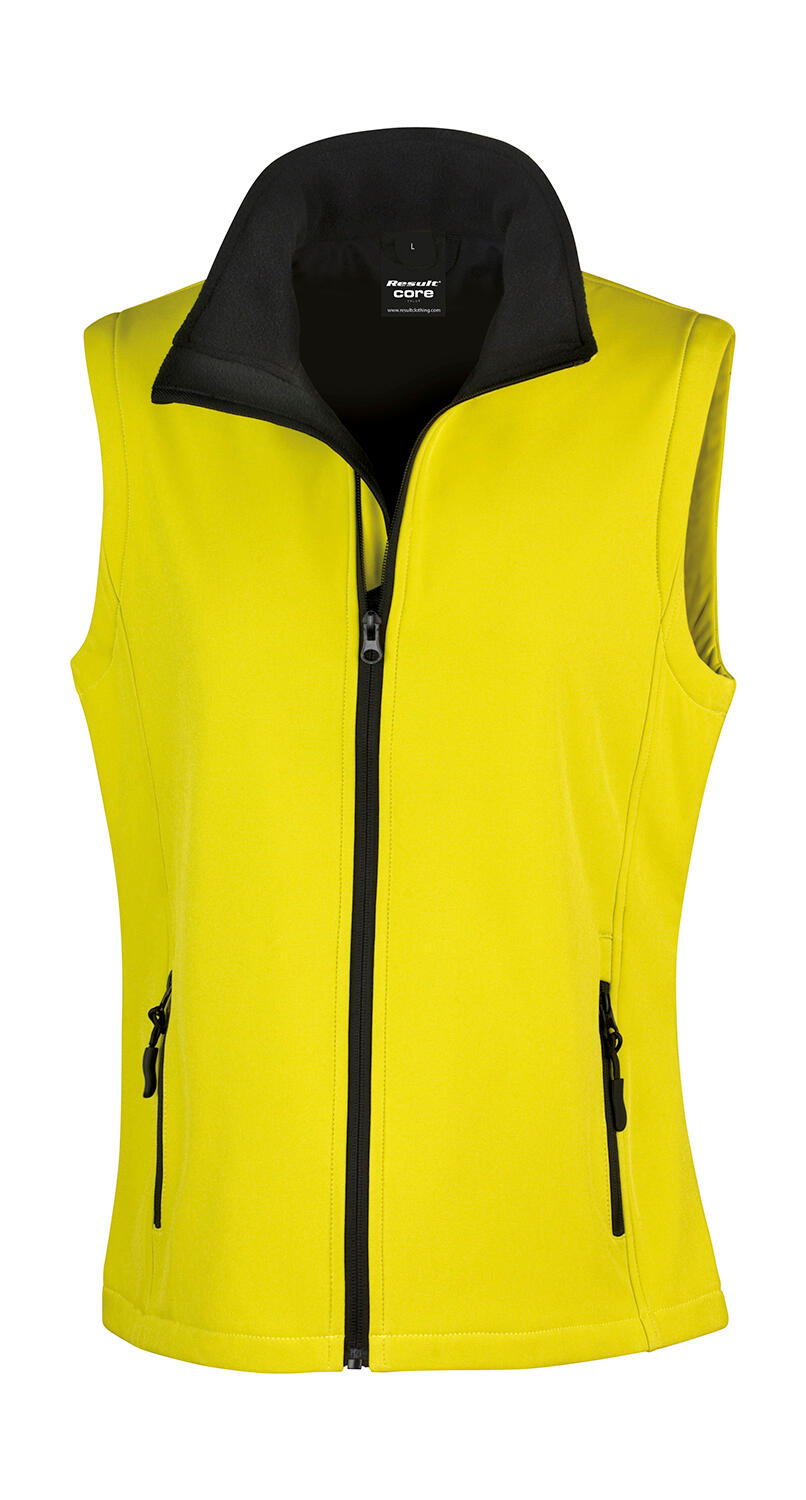 Printbaar softshell vest voor dames - 657 - Geel/Zwart