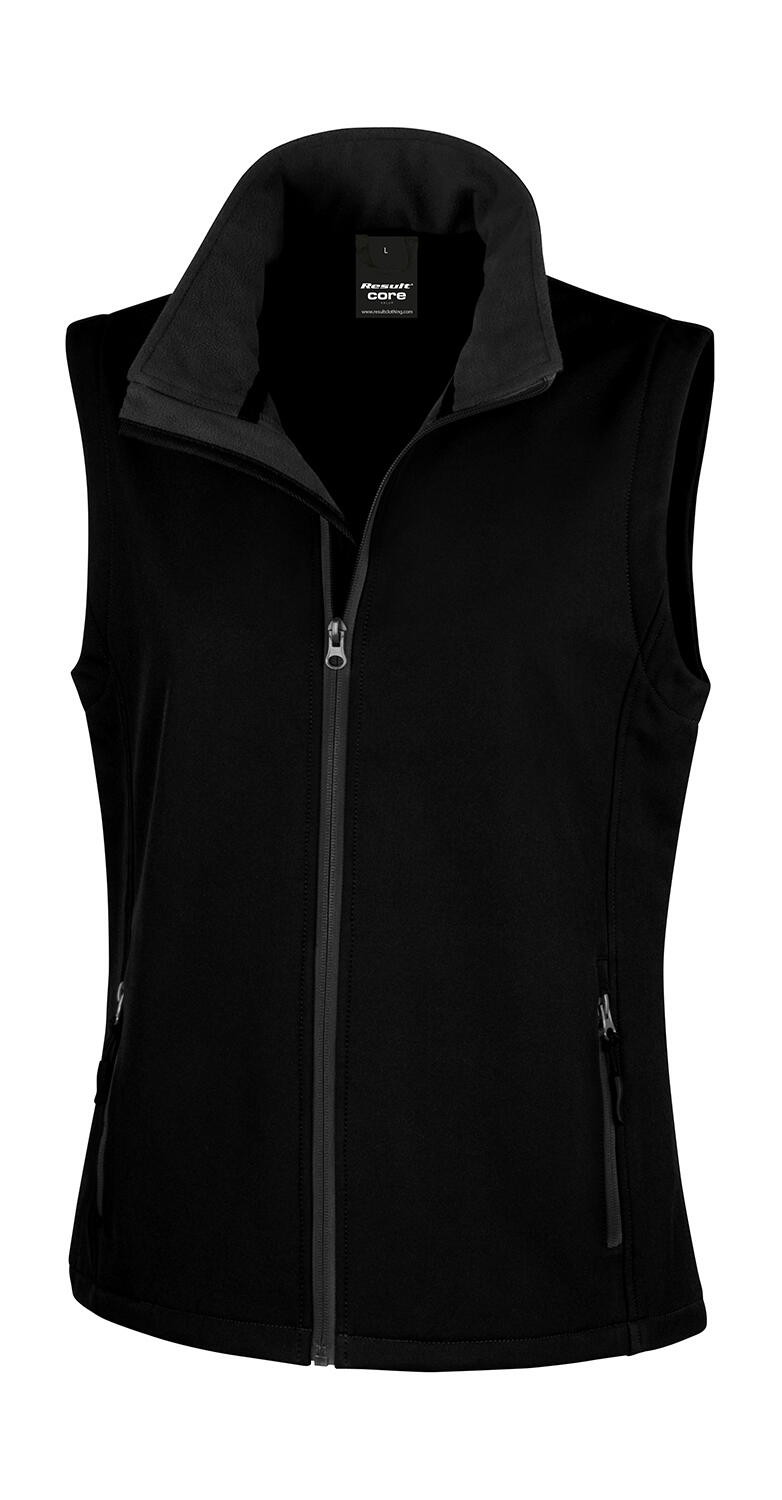 Printbaar softshell vest voor dames - 177 - Zwart/Zwart