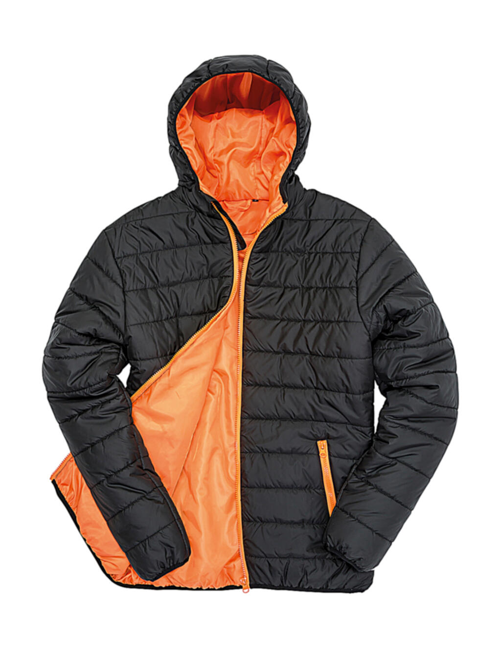 Gewatteerde jas - 178 - Zwart/Oranje