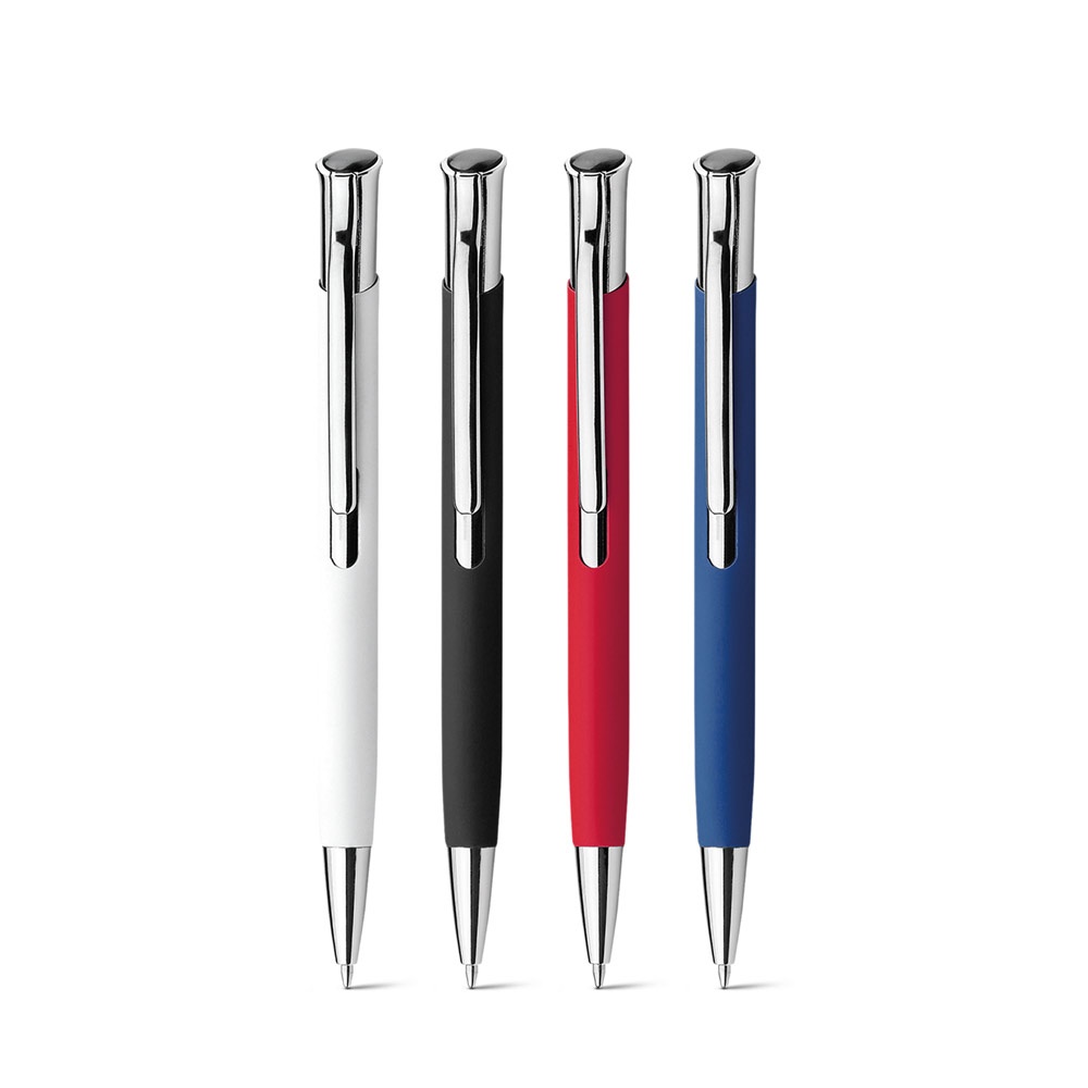 OLAF SOFT. Aluminium balpen met rubberen afwerking.