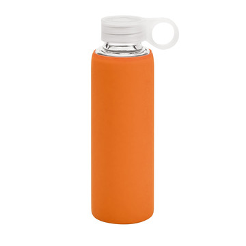 DHABI. Sportwaterfles van 380 ml van borosilicaatglas. - 128 - Oranje