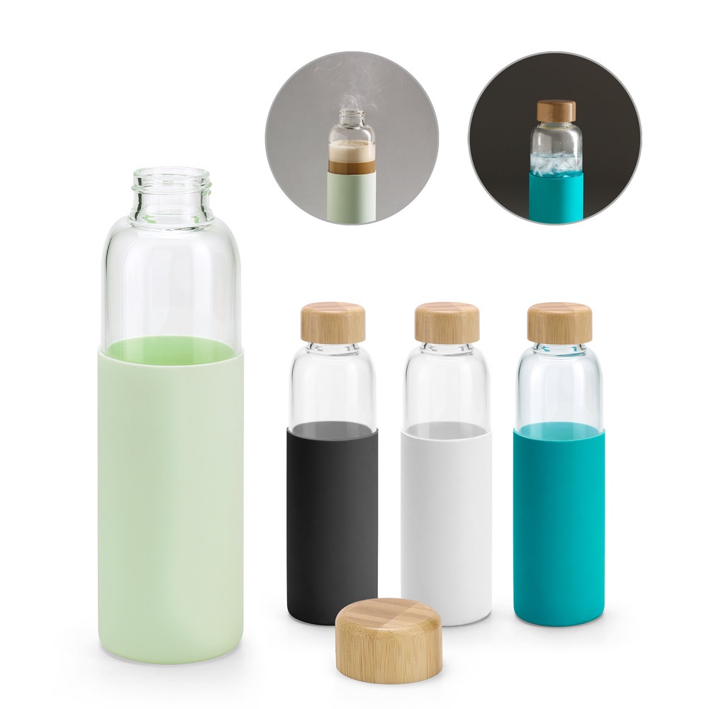 DAKAR. Waterfles van borosilicaatglas en bamboe, 600 ml.