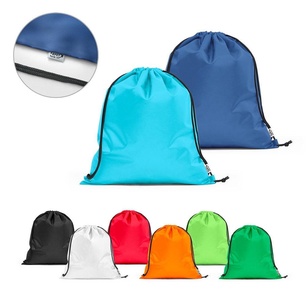 PEMBA. Rugzak met trekkoord, gemaakt van 190T gerecycled polyester (100% rPET).