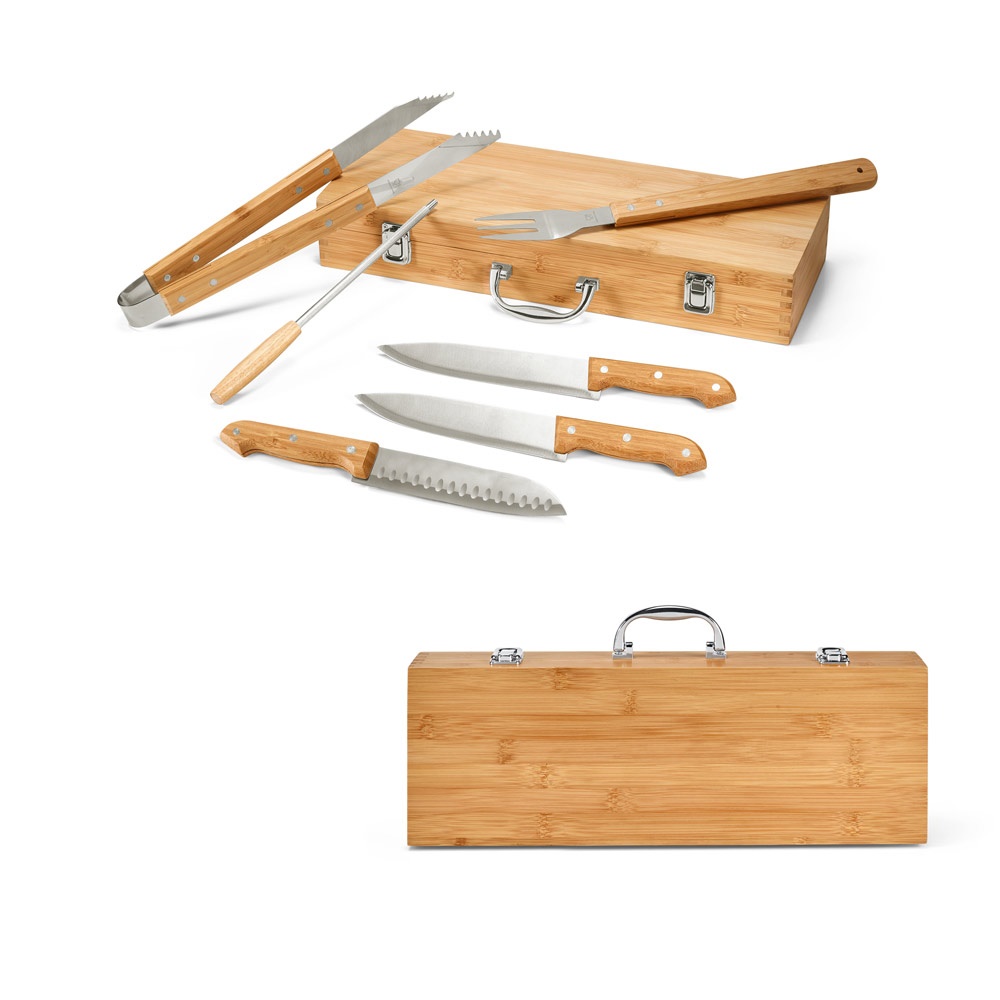 KABSA. Barbecuegereedschapset in een bamboe doos.