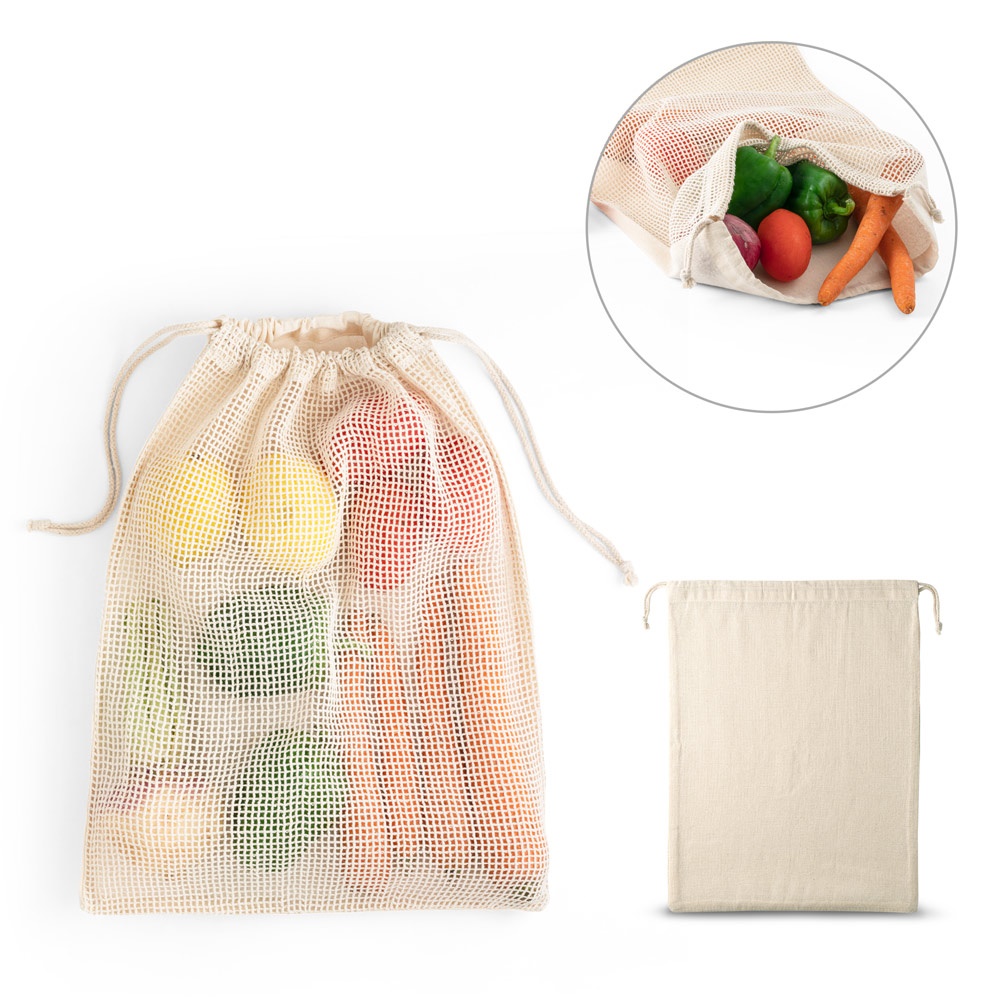 NAPELS. Tas van 100% katoen (120 g/m²) met een gebreide voorkant van 100% katoen (100 g/m²).