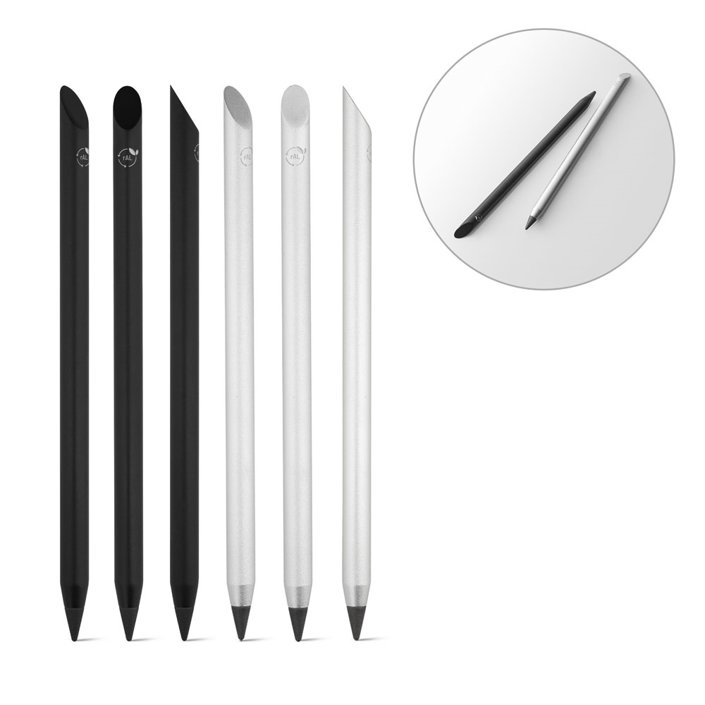 MONET. Pen van gerecycled aluminium (100% rAL) zonder inkt.
