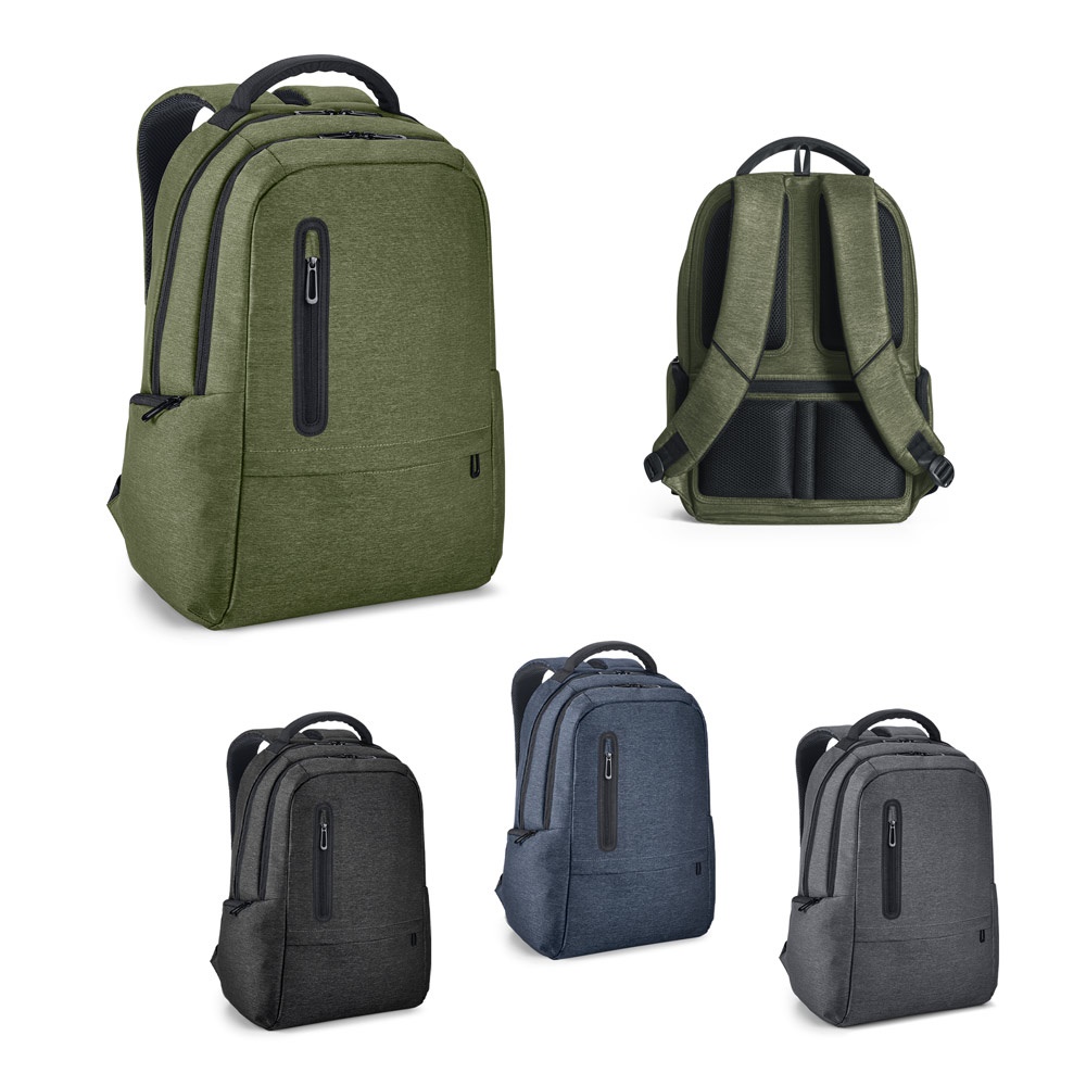 BOSTON. Waterdichte laptoprugzak voor 17-inch laptops in tweekleurig nylon.