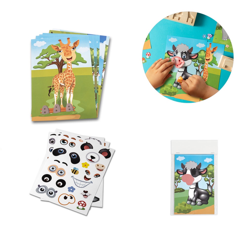 MADAGASCAR. Stickergame bestaande uit zes vellen.
