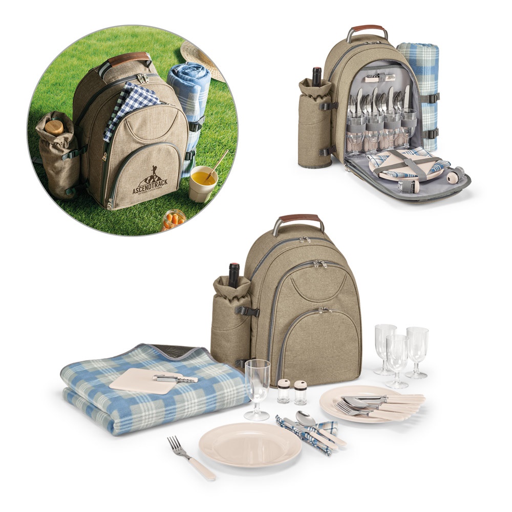 VILLA. Geïsoleerde picknickrugzak gemaakt van 600D gerecycled polyester met hoge dichtheid.