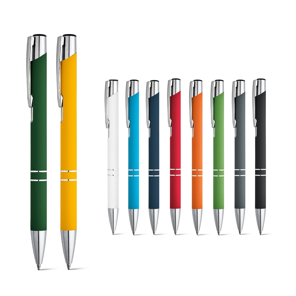 Beta Soft. Aluminium balpen met rubberen afwerking.
