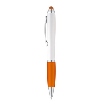SANS BK. Balpen met metalen clip - 128 - Oranje