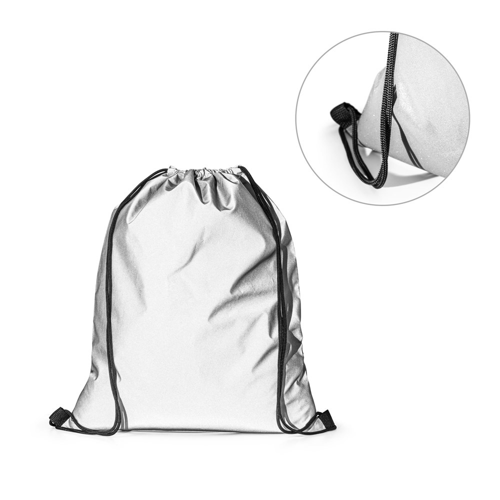 SYROS. Reflecterende rugzak met trekkoord (200 g/m²)