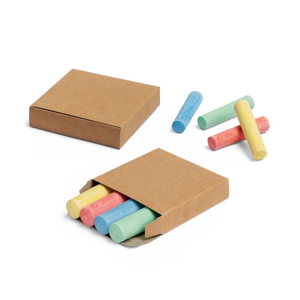 PAPEGAAI. Set van 4 gekleurde krijtjes.