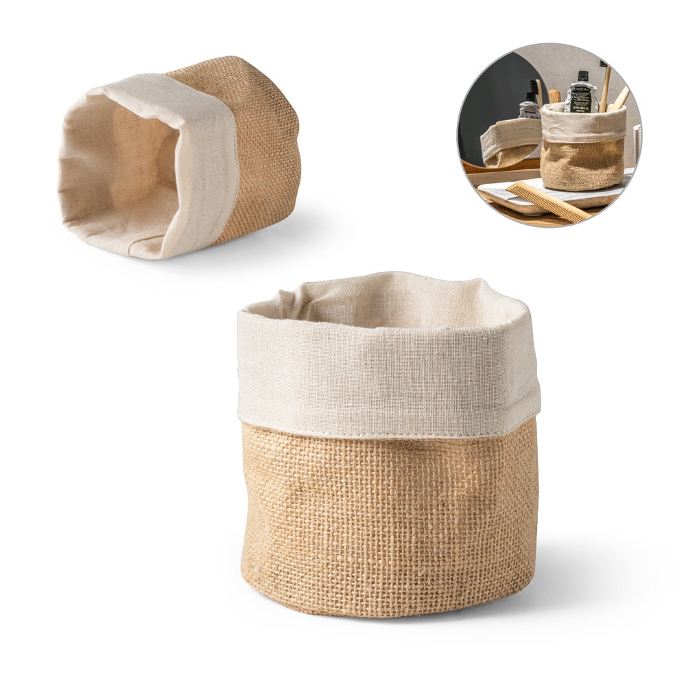 DUCASSE. Multifunctionele zak gemaakt van jute (260 g/m²) en katoen (120 g/m²).