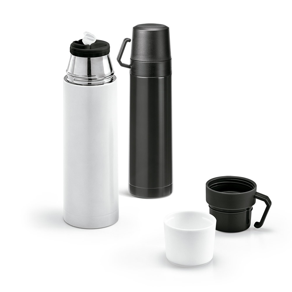 VEILIG. Thermosfles van roestvrij staal en PP, 490 ml.