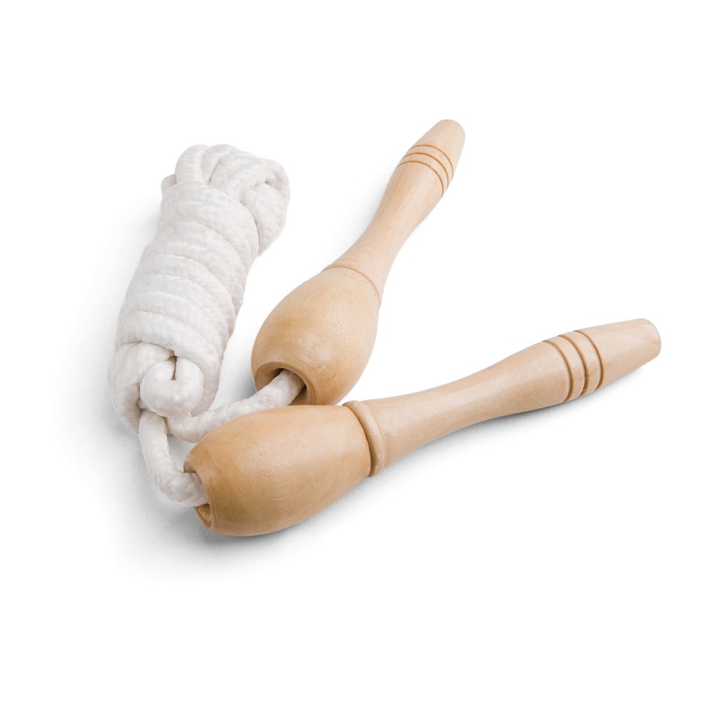 JUMPI. Springtouw met houten handvatten.