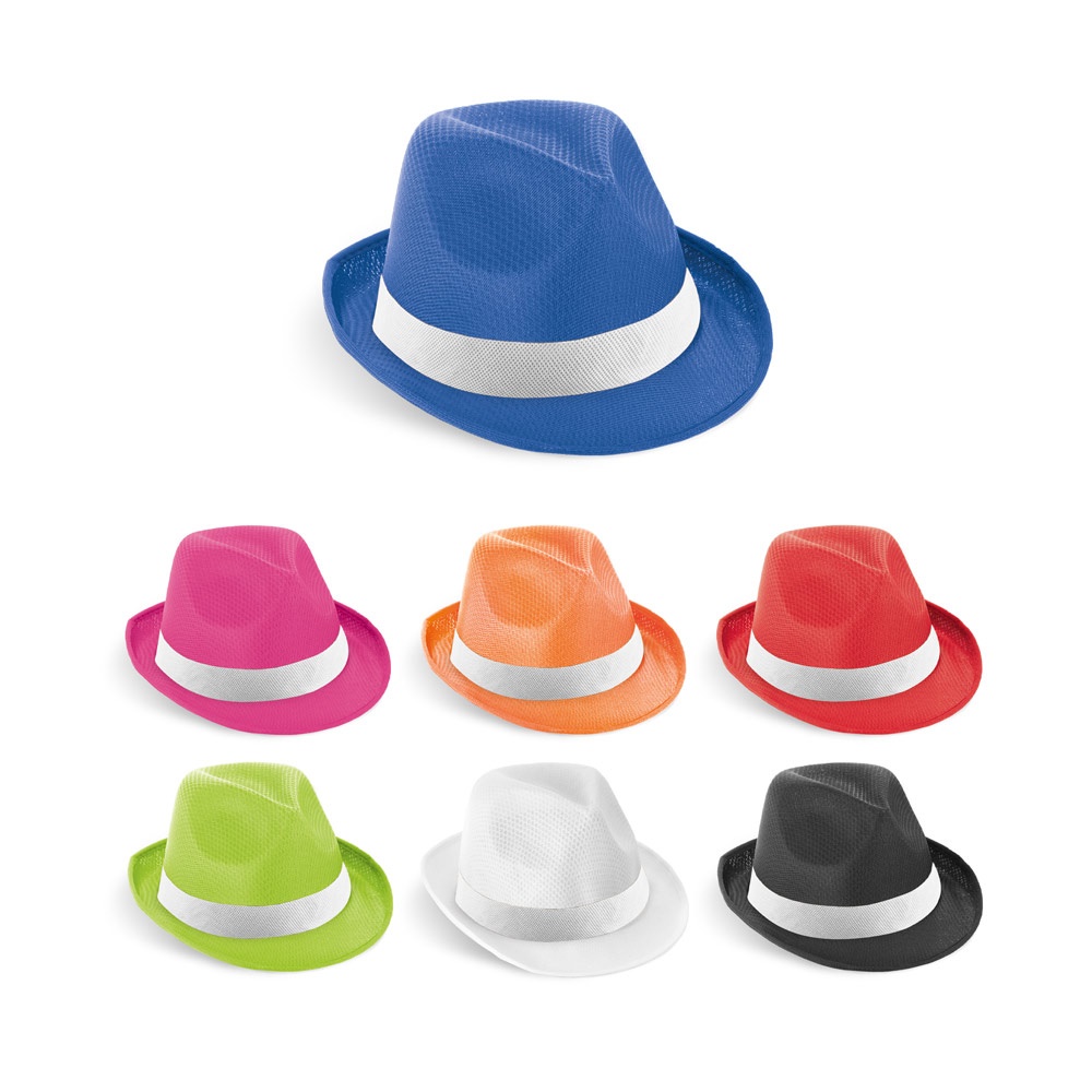 MANOLO POLI. PP pet met witte polyester band.