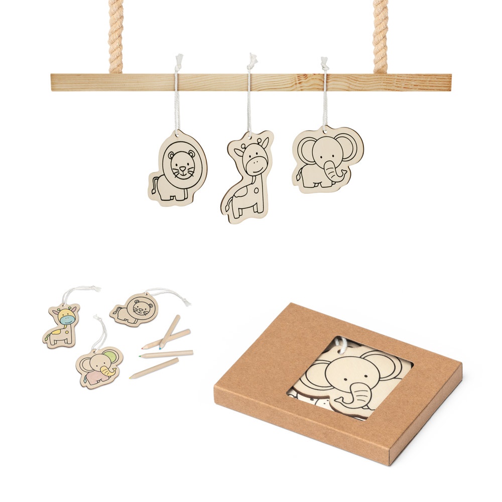 FAUNA. Houten kleurset voor kinderen.