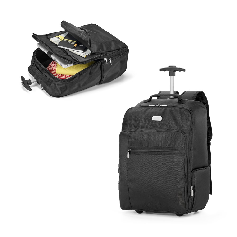 AVENIR. Laptoprugzak met trolley voor 17-inch laptops, gemaakt van 1680D en 300D polyester.