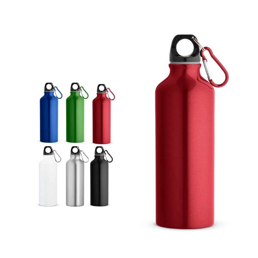 RE-LANDSCAPE M. Waterfles van gerecycled aluminium (100% rAL) met karabijnhaak 530 ml