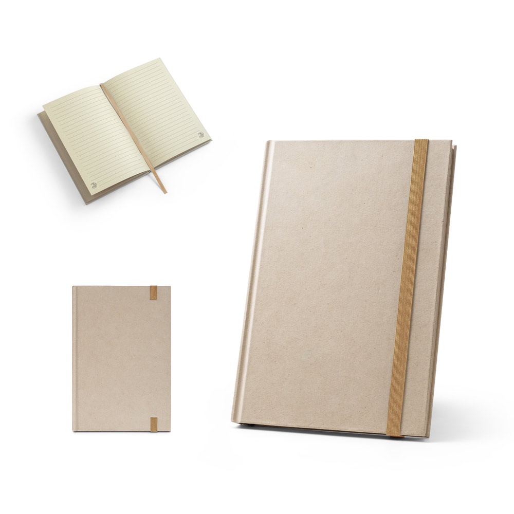 DICKINSON. A5 notitieboek met harde kaft, gemaakt van suikerrietpapier (80% suikerriet) met gelinieerde pagina's.