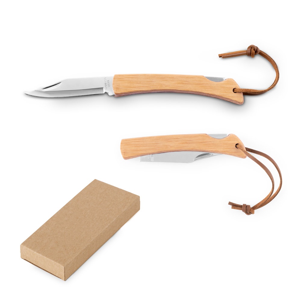 RANGER. Couteau avec lame en acier inoxydable et manche en bambou.