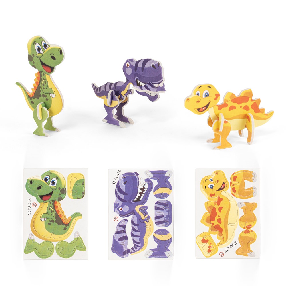 DINOSAURUS. 3D-papieren puzzel in de vorm van een dinosaurus.