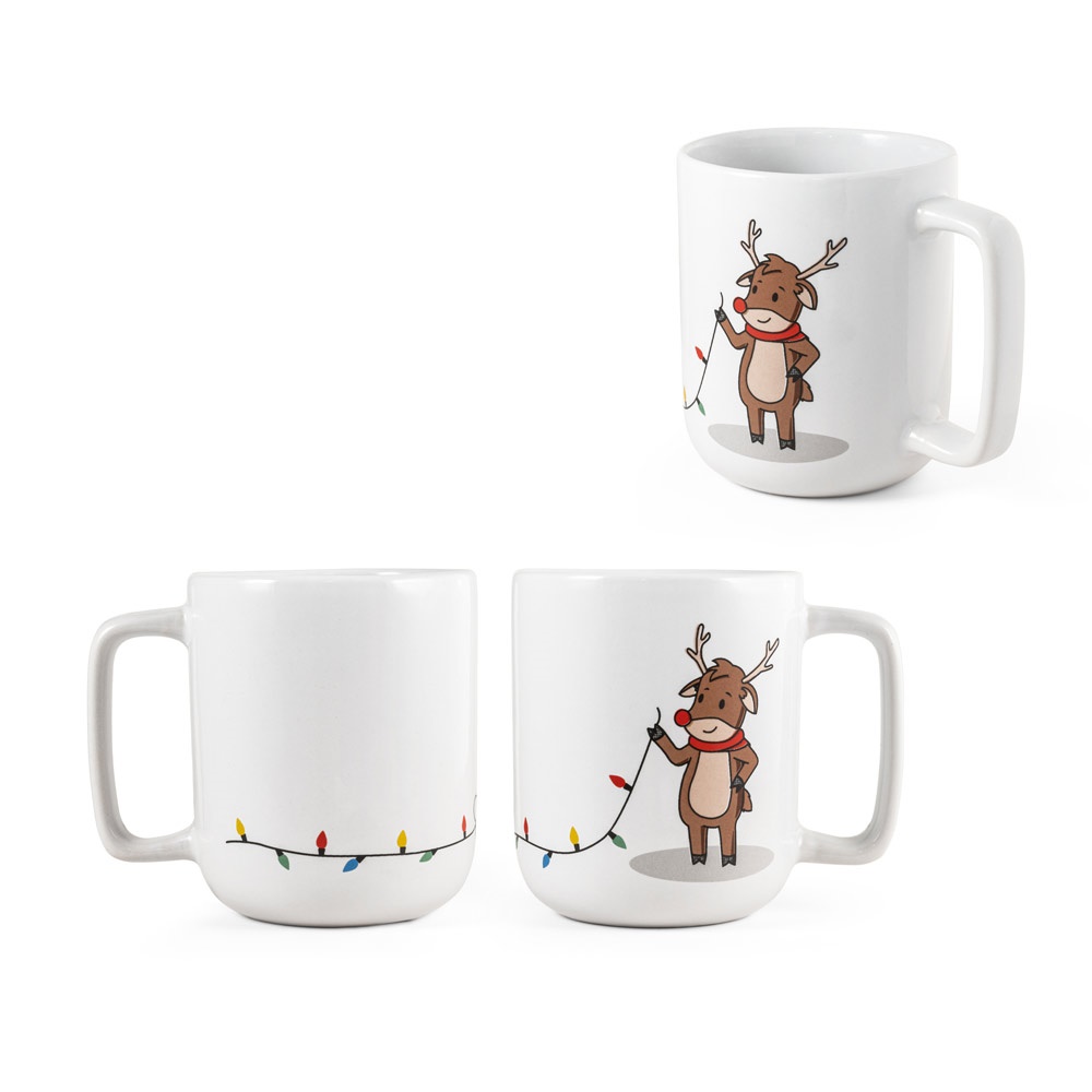Rendier. Mok met kerstprint (330 ml)
