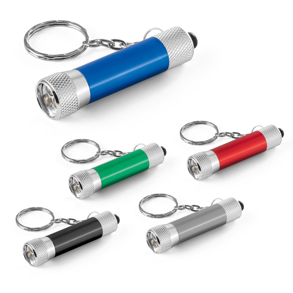 LERGAN. Aluminium sleutelhanger met 3 LED-lampjes.