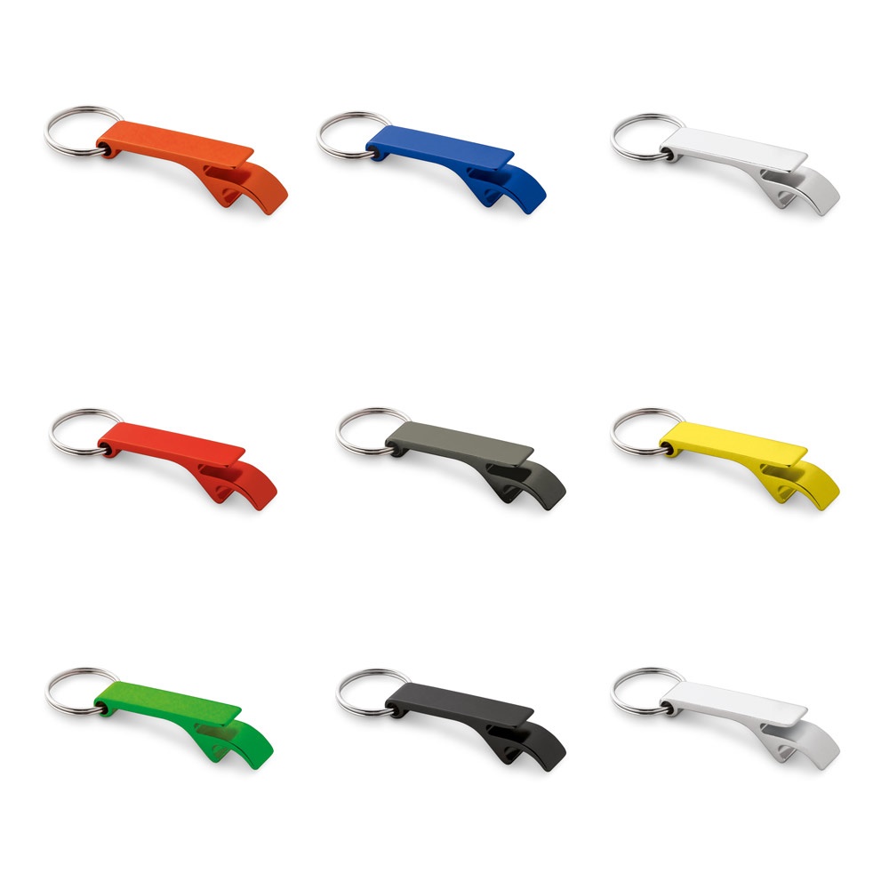 BAITT. Aluminium sleutelhanger met flesopener.