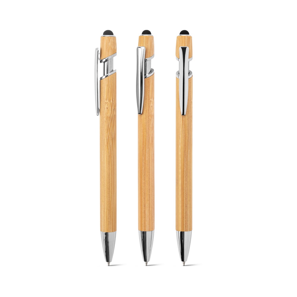 NEIL BAMBOO. Balpennen van bamboe met verchroomde aluminium details.