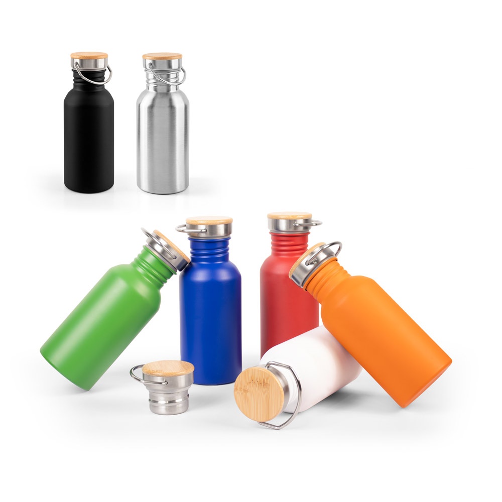 EWING. Enkelwandige roestvrijstalen fles (90% gerecycled)