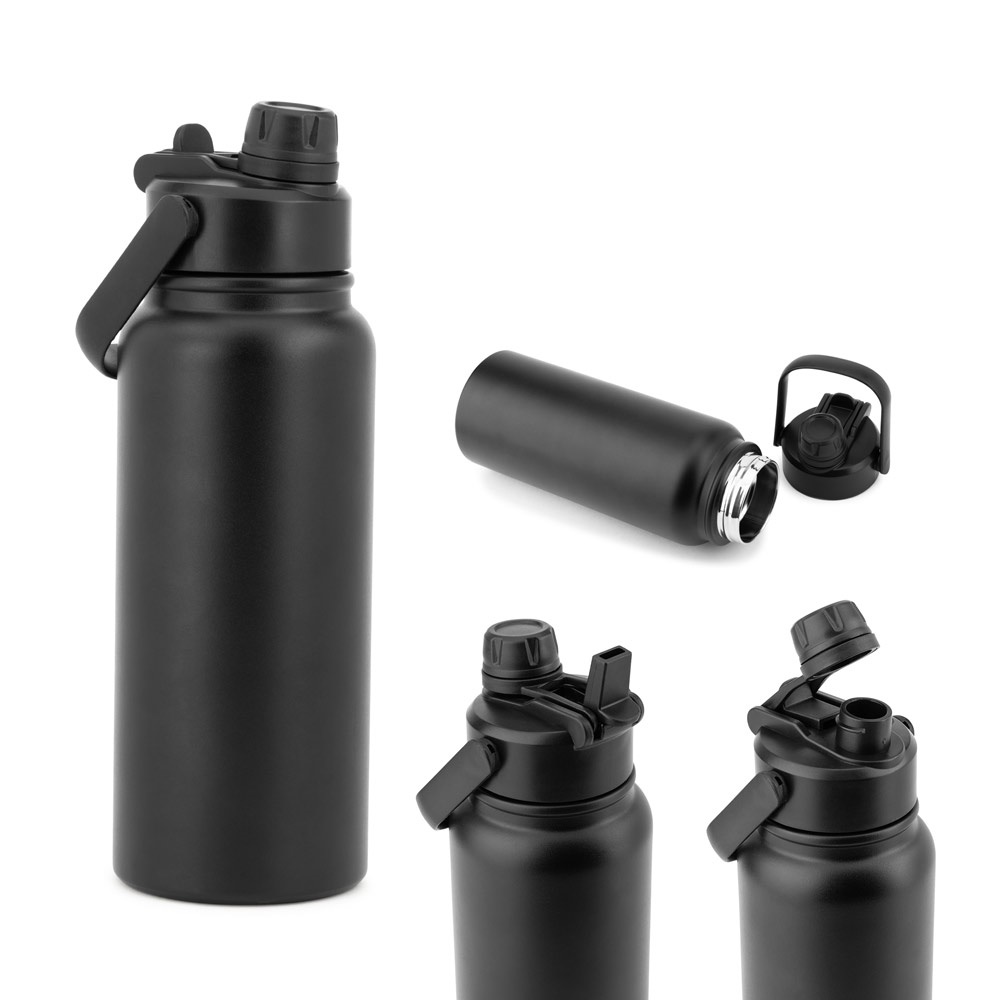 ALCARAZ. Roestvrijstalen fles (90% gerecycled), dubbelwandig, vacuümgeïsoleerd.