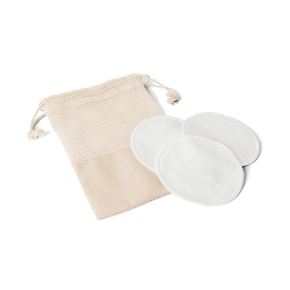 ELISE. Set van 3 wasbare en herbruikbare gezichtsreinigingspads.