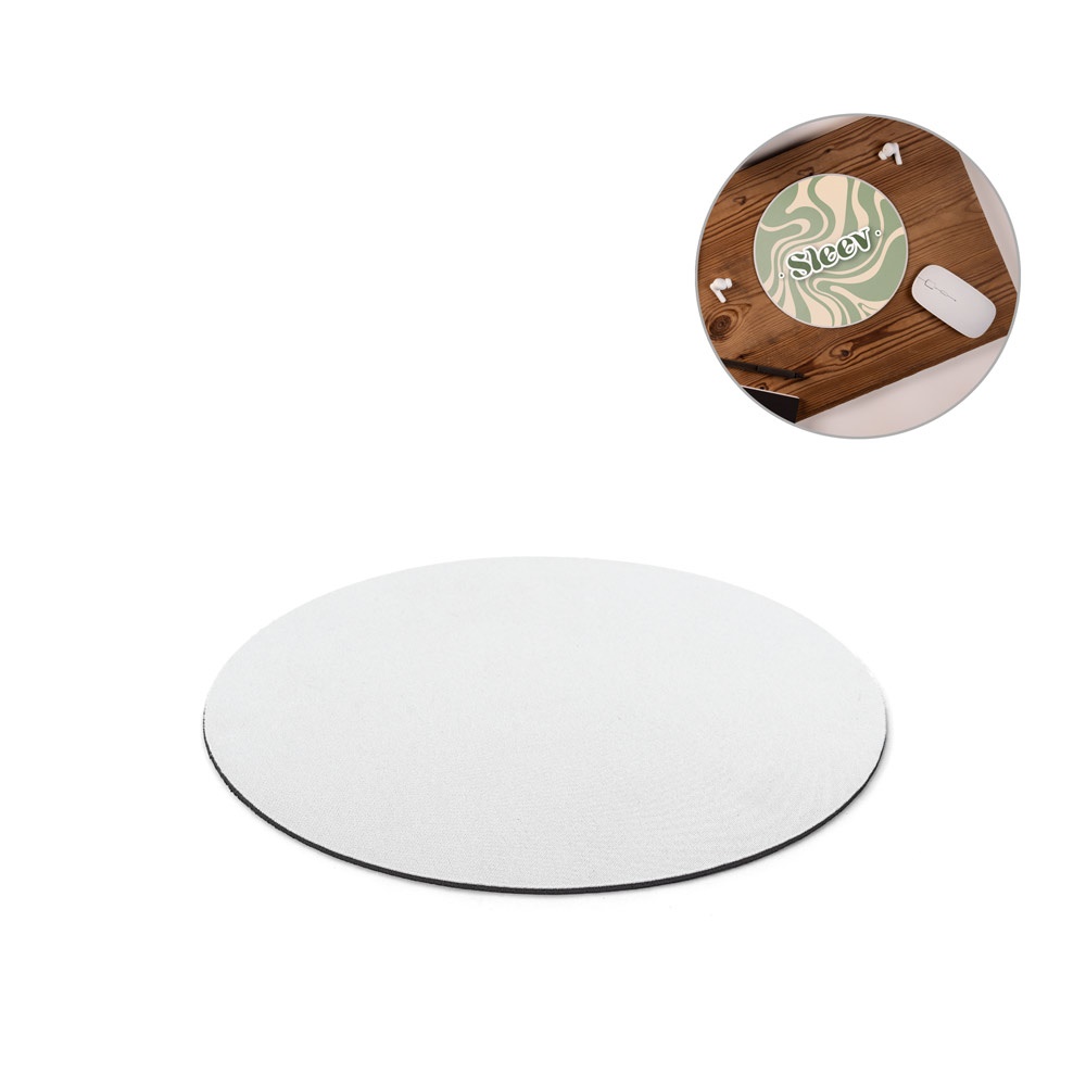 BLAIR ROUND. Ronde muismat met rubberen onderkant.