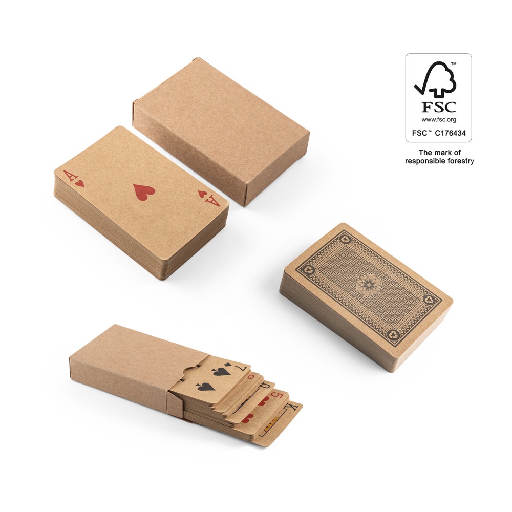FISCHER. Klassiek kraftdeck met 54 kaarten, gemaakt van FSC™-gecertificeerde materialen en andere gecontroleerde materialen.
