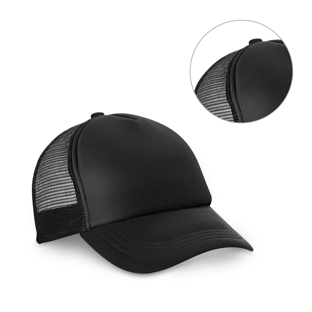 NICOLA BK. Cap van polyester en mesh (150 g/m²)