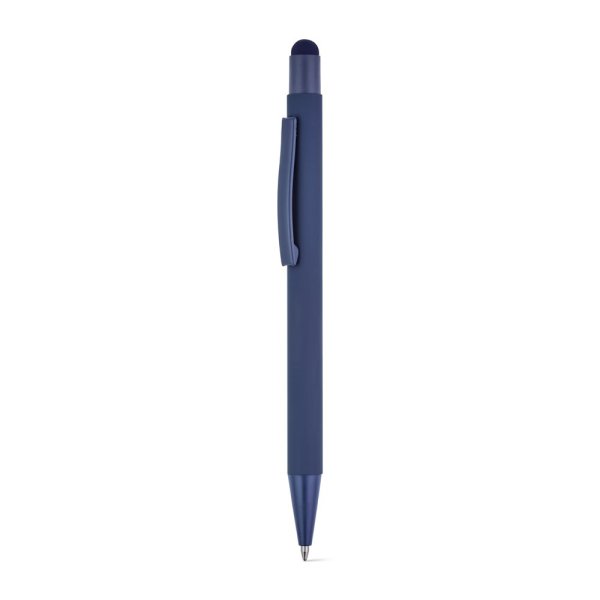 CLINT TOUCH. Balpen met een modern design, gemaakt van gerecycled aluminium (100% rAL) met een rubberen afwerking. - 104 - Blauw