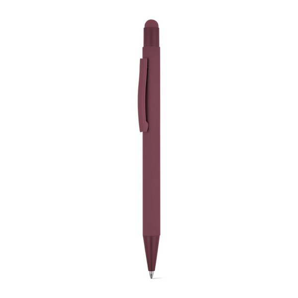 CLINT TOUCH. Balpen met een modern design, gemaakt van gerecycled aluminium (100% rAL) met een rubberen afwerking. - 115 - Bordeaux