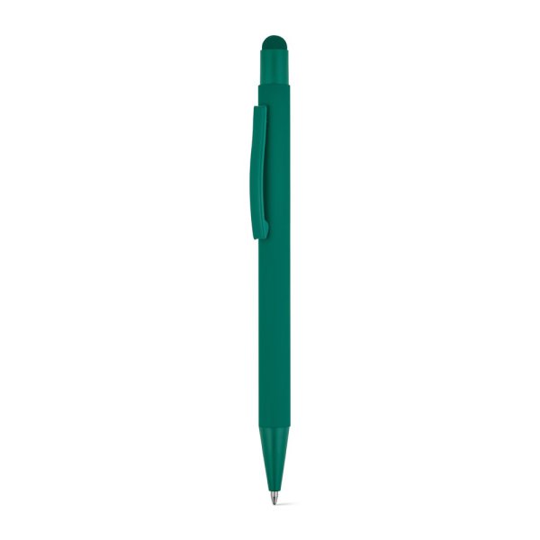CLINT TOUCH. Balpen met een modern design, gemaakt van gerecycled aluminium (100% rAL) met een rubberen afwerking. - 129 - Donkergroen