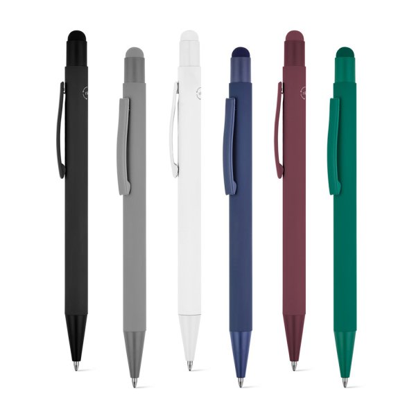 CLINT TOUCH. Balpen met een modern design, gemaakt van gerecycled aluminium (100% rAL) met een rubberen afwerking.