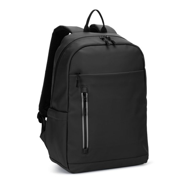 NOUMEA. Sac à dos pour ordinateur portable (16") en PU avec fermetures éclair résistantes à l'eau - 103 - Noir