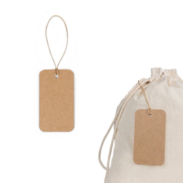 RECHTHOEKIG ETIKET. Rechthoekig etiket gemaakt van 100% gerecycled papier (700 g/m²).