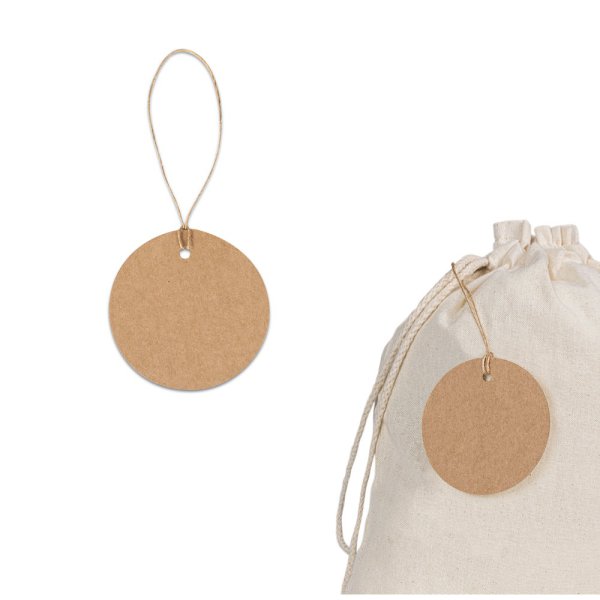 ROND ETIKET. Rond etiket gemaakt van 100% gerecycled papier (700 g/m²).