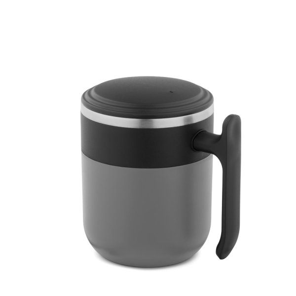 MALDINI. Mug de voyage avec intérieur en acier inoxydable et finition mate, 400 ml - 113 - Gris
