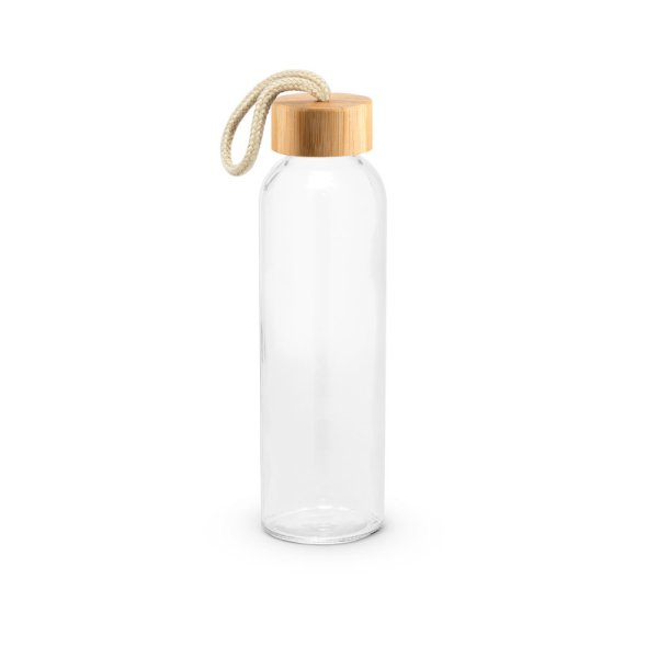 CROSBY. Glazen waterfles met bamboe deksel, 520 ml - 160 - Natuurlijk