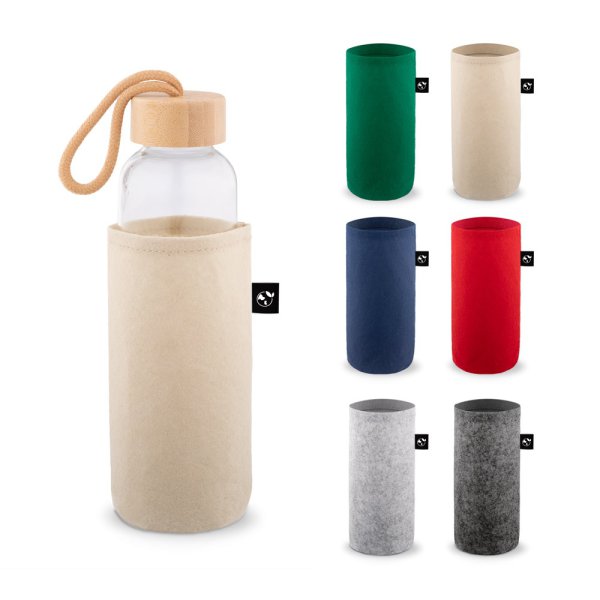 STOREY. Hoes van gerecycled vilt (100% rPET), ideaal voor waterflessen.
