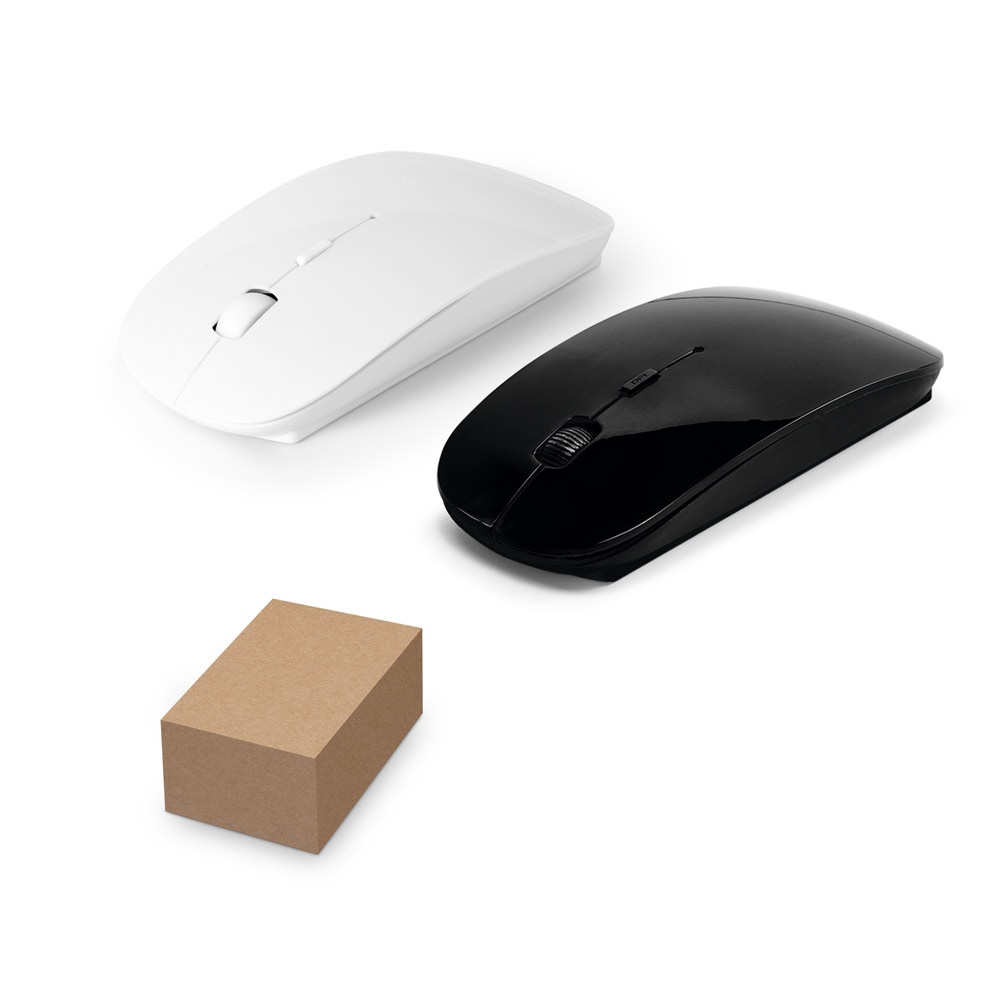 BLACKWELL. Draadloze muis op batterijen, gemaakt van gerecycled ABS (100% rABS).